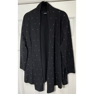 Izaro Black Long Sleeve Beaded Open Cardigan Soft Stretchy Women's XL